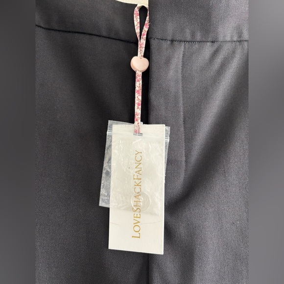 LoveShackFancy Severine Classic Black Women's Pants size 4 NWT Wool blend Luxe - Picture 4 of 16